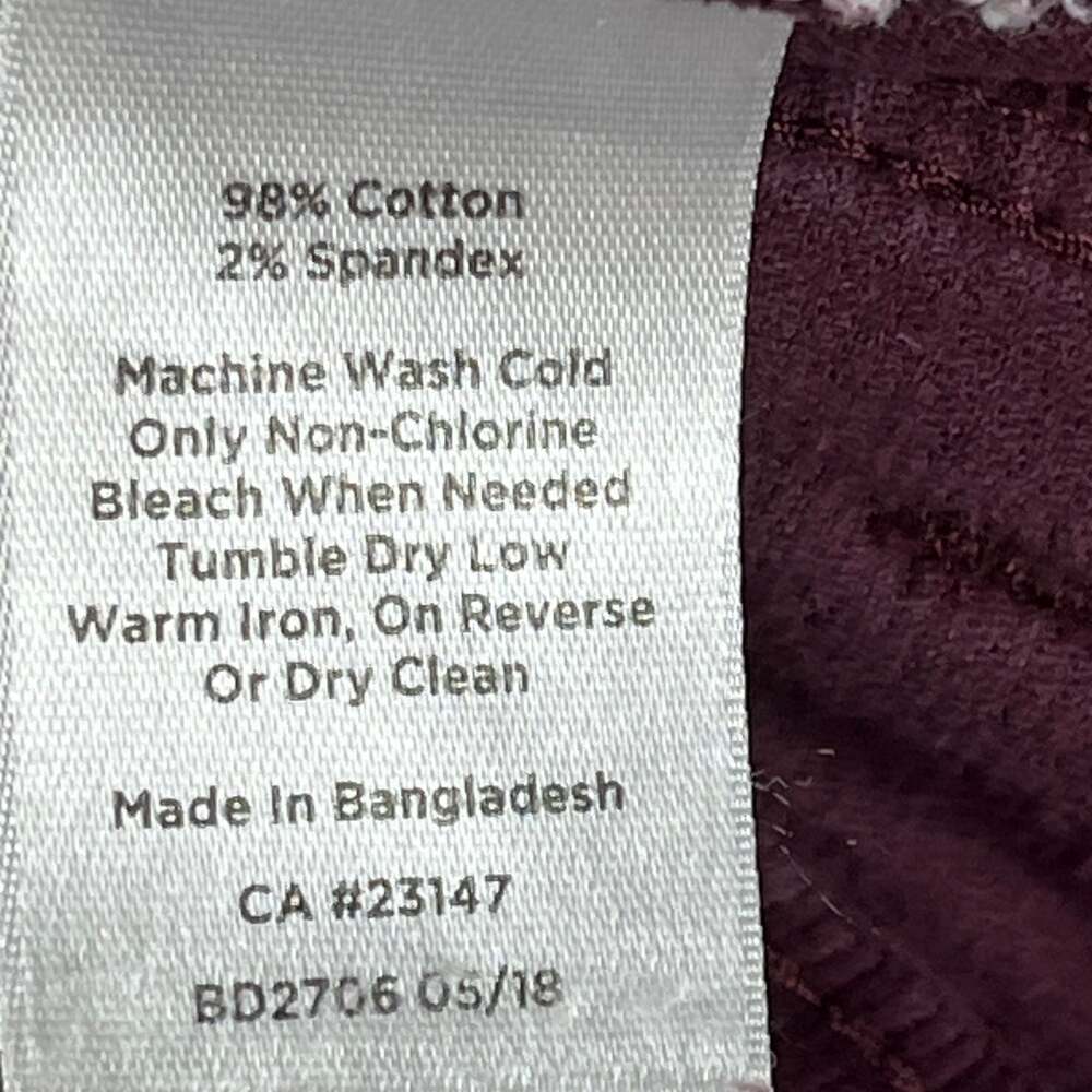 Talbots‎ Burgundy Corduroy High Rise Straight Leg Pants Women’s 16W - Picture 11 of 11